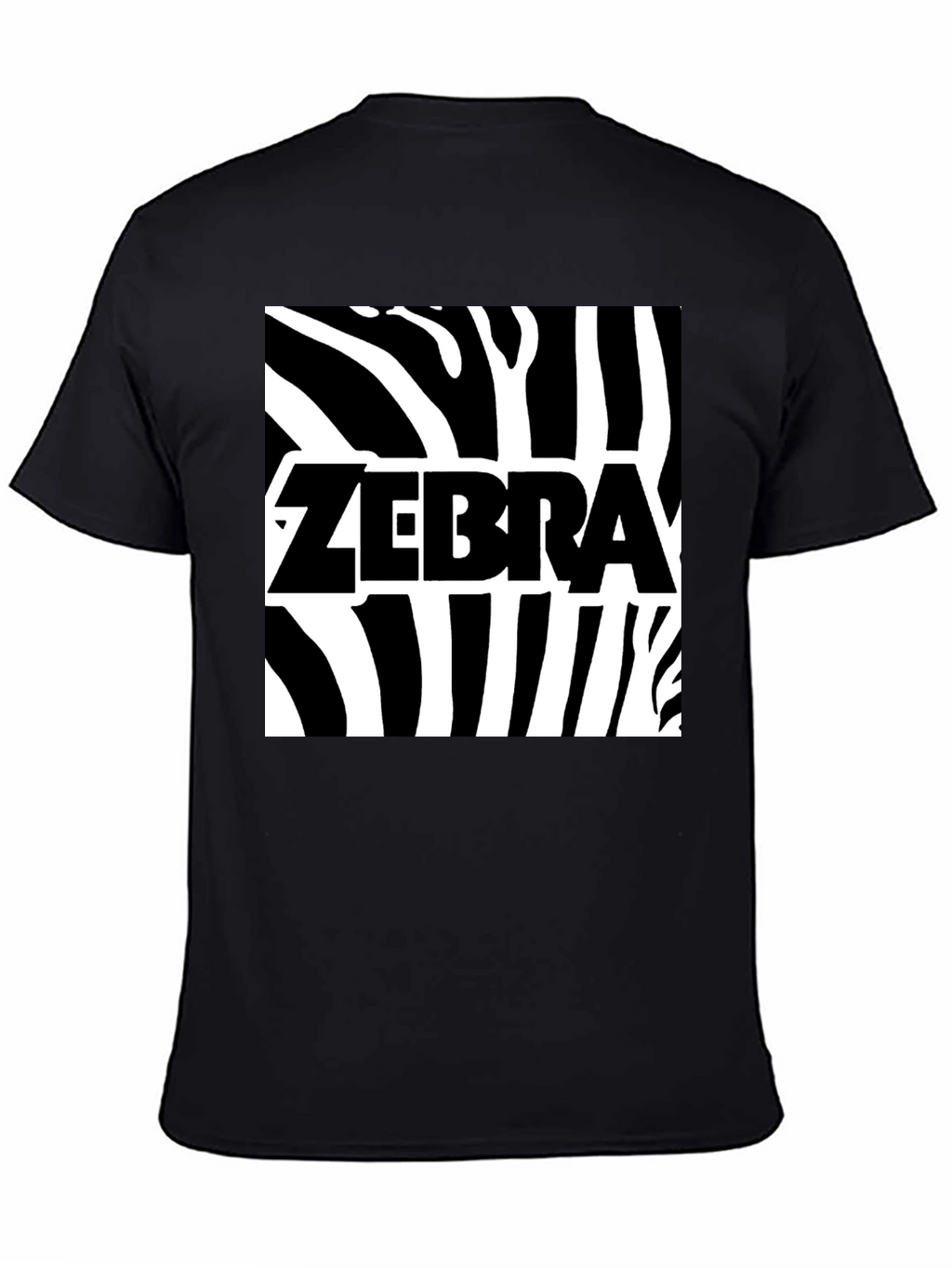 Zebra Print Graphic Tee - Black Cotton T-Shirt