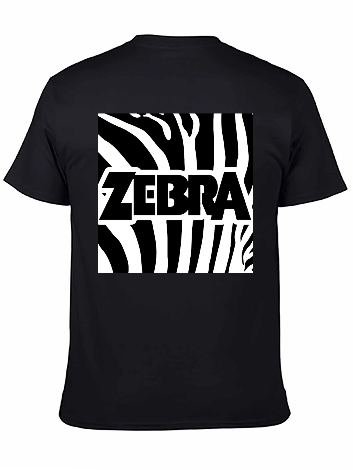 Zebra Print Graphic Tee - Black Cotton T-Shirt