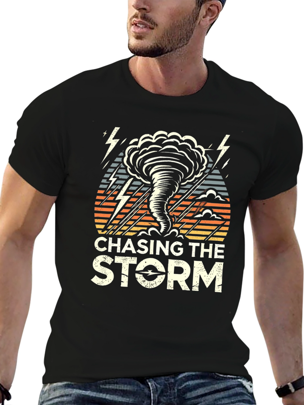 Chasing the Storm Graphic T-Shirt - Black
