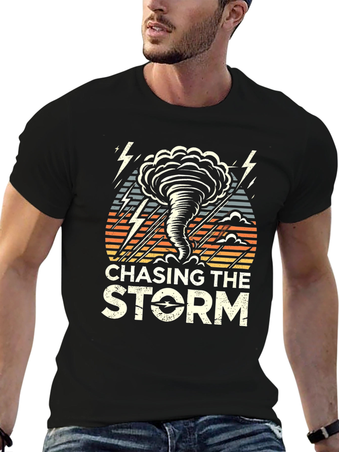Chasing the Storm Graphic T-Shirt - Black