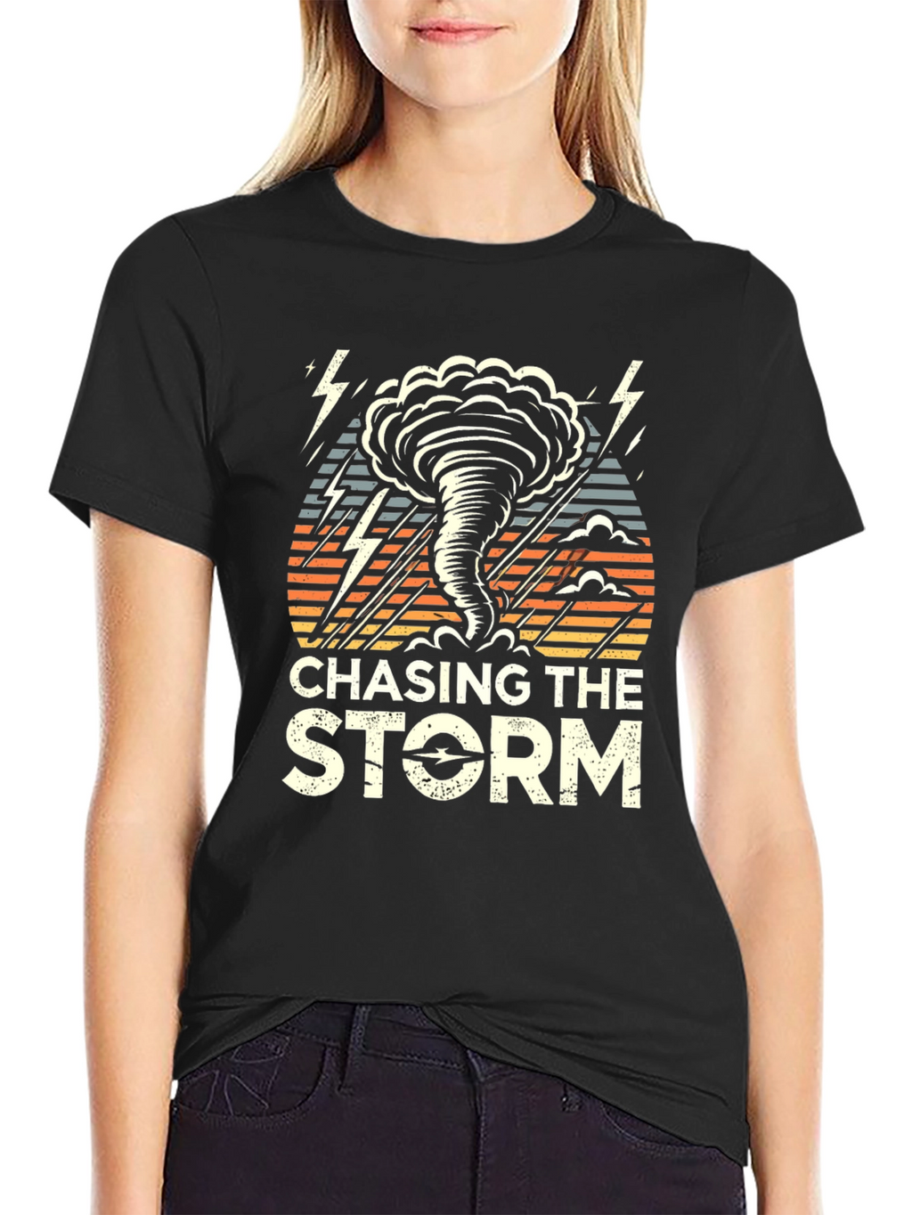 Chasing the Storm Graphic T-Shirt - Black