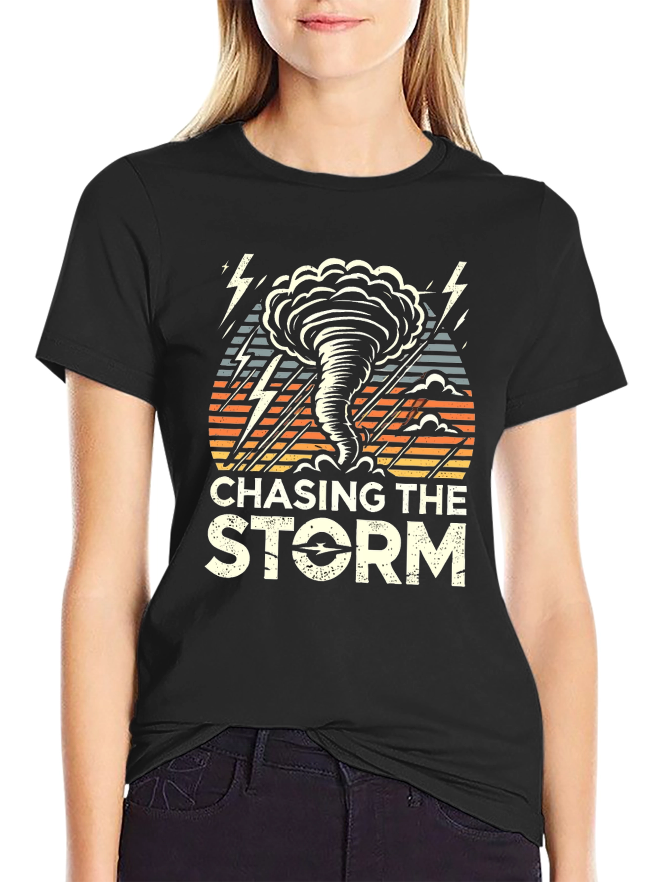 Chasing the Storm Graphic T-Shirt - Black