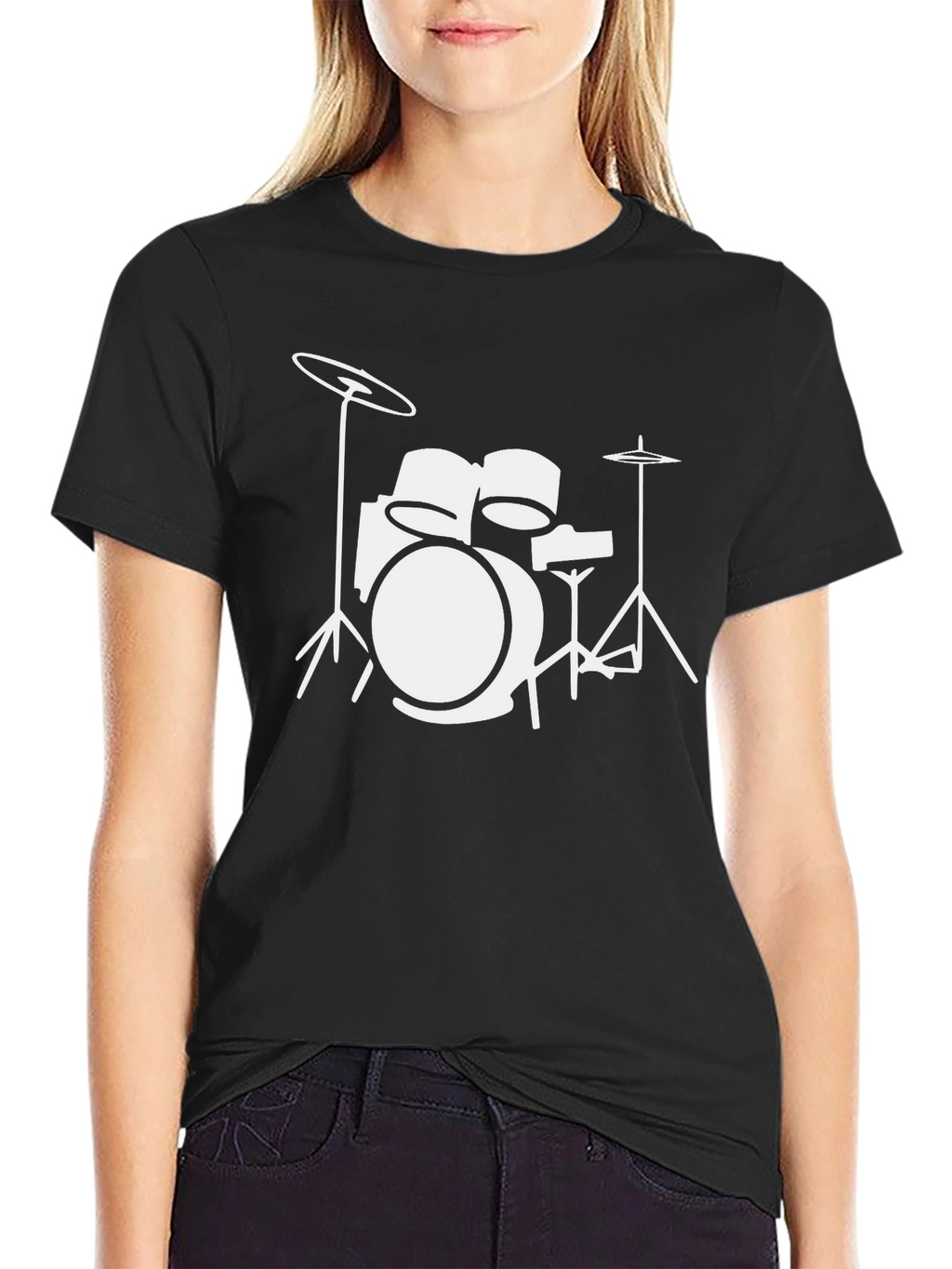 Drum Kit Graphic Tee - Black Cotton Band Shirt