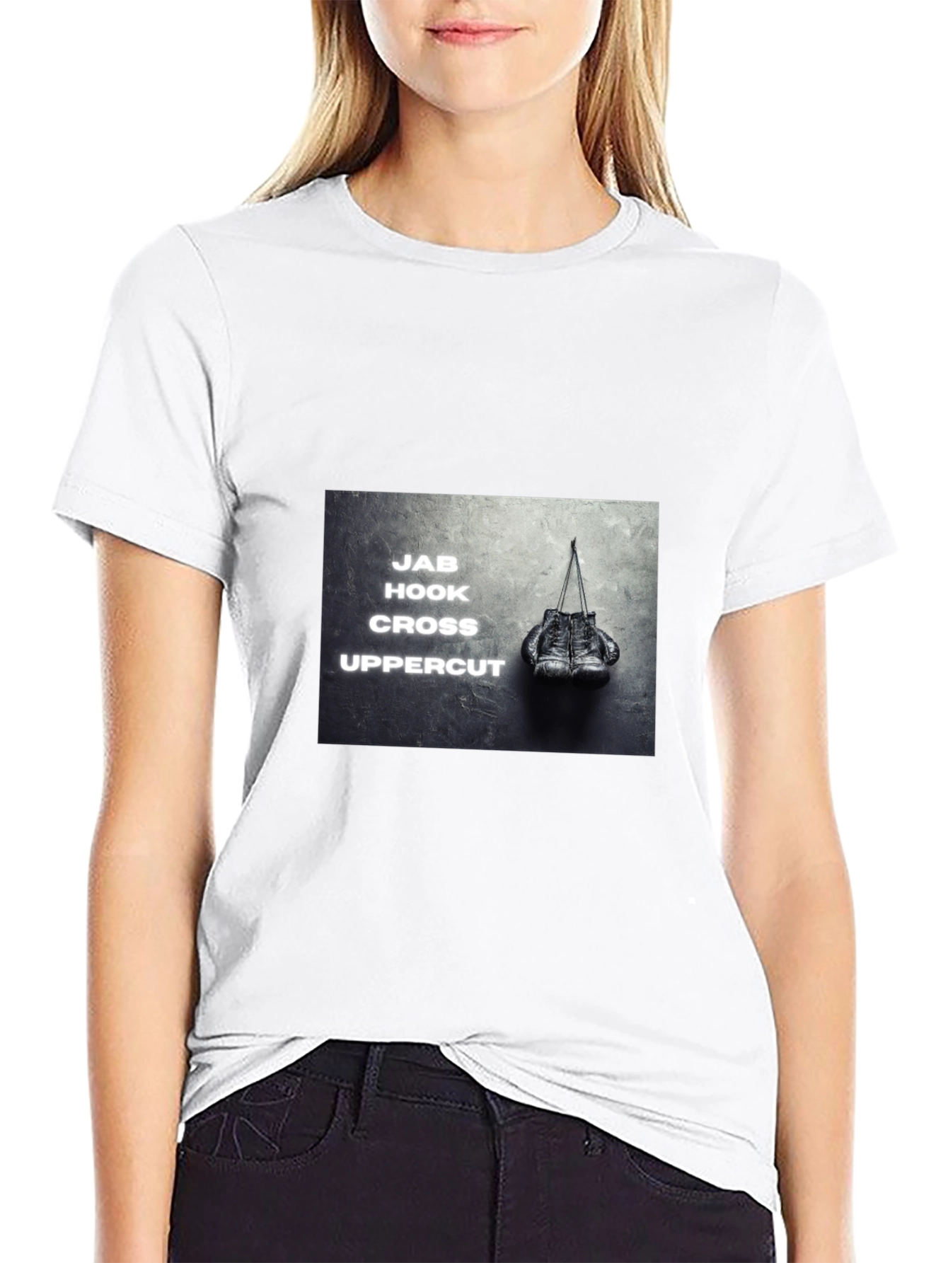 Boxing Moves Graphic Black T-Shirt