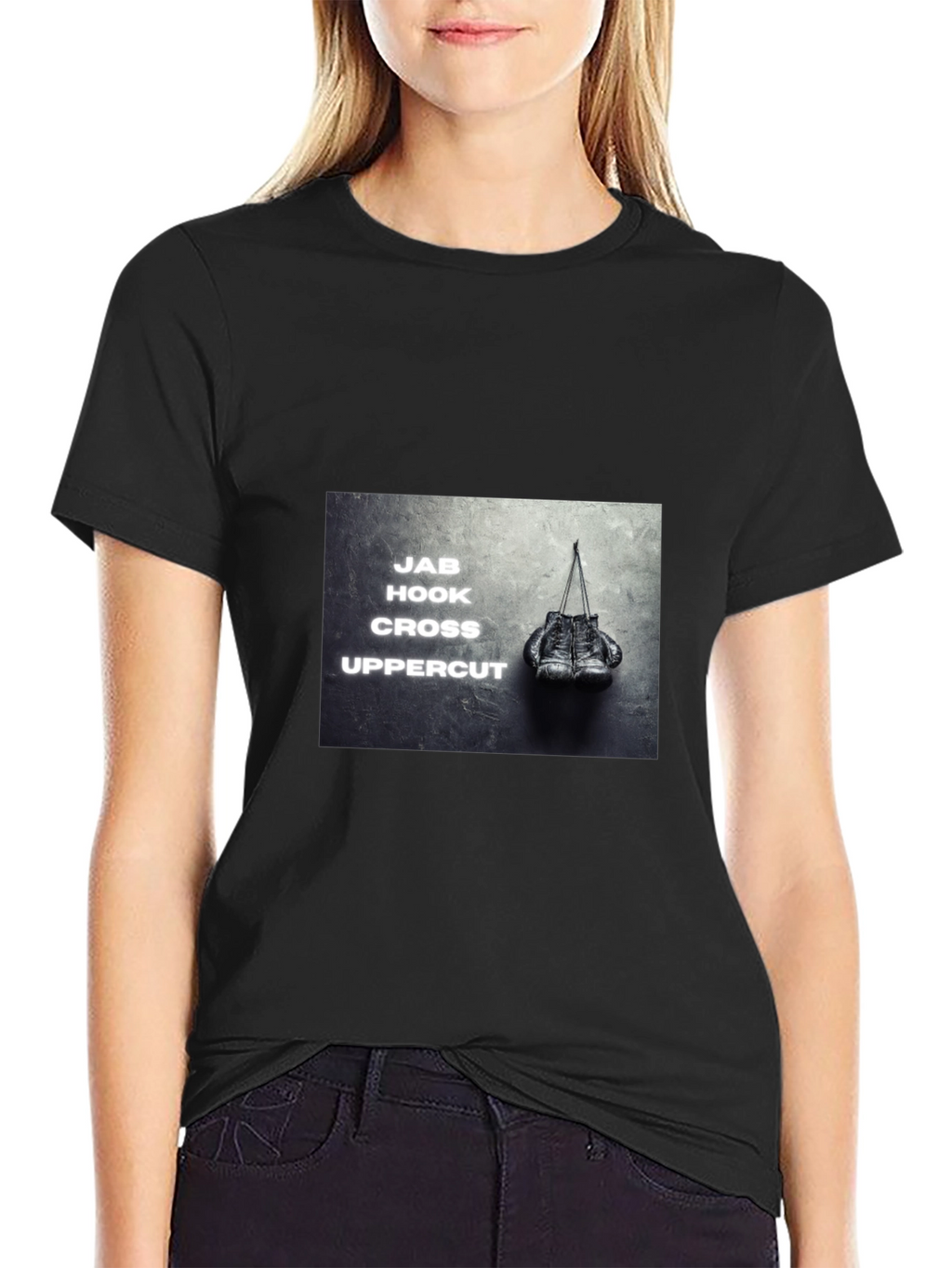 Boxing Moves Graphic Black T-Shirt