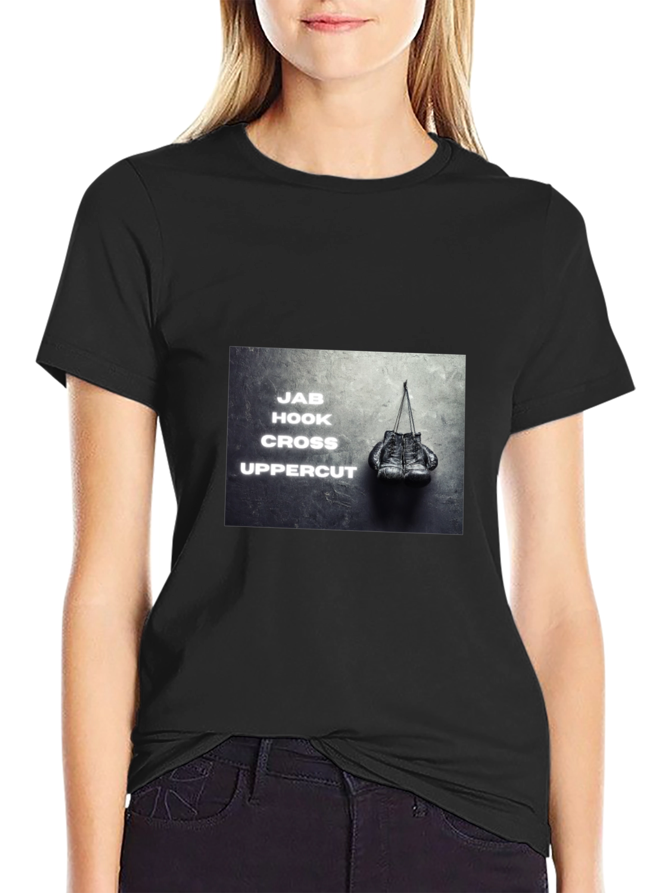 Boxing Moves Graphic Black T-Shirt
