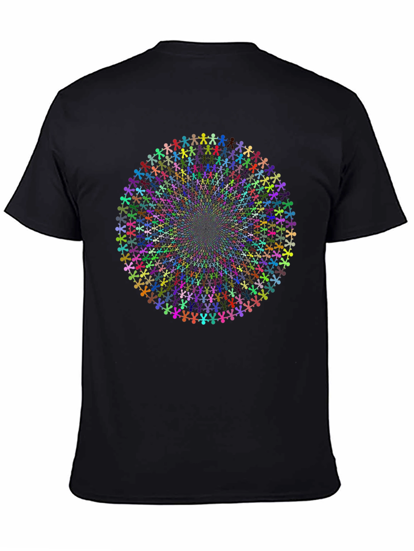 Kaleidoscope People Black Cotton Tee