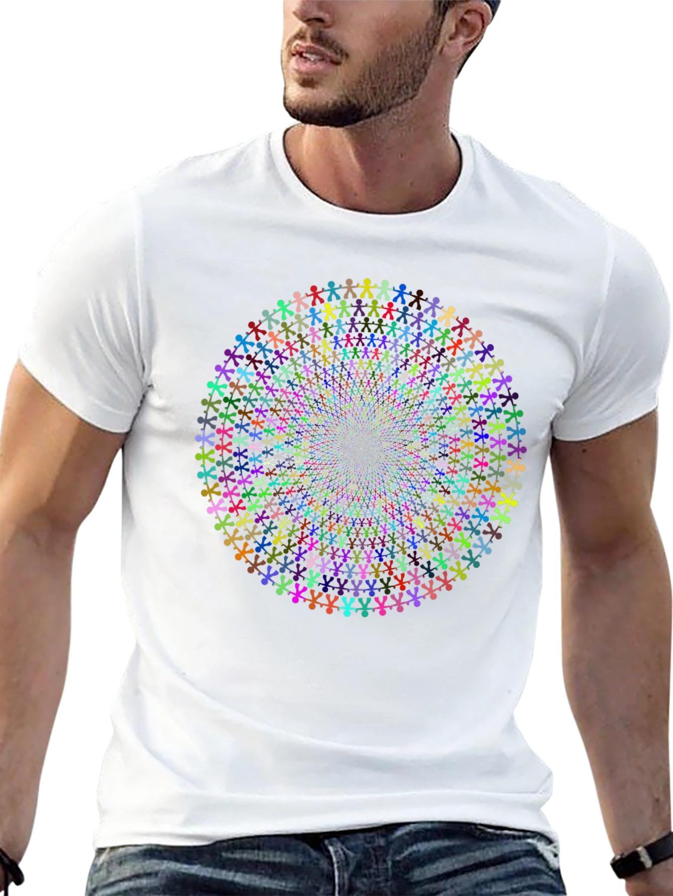 Kaleidoscope People Black Cotton Tee