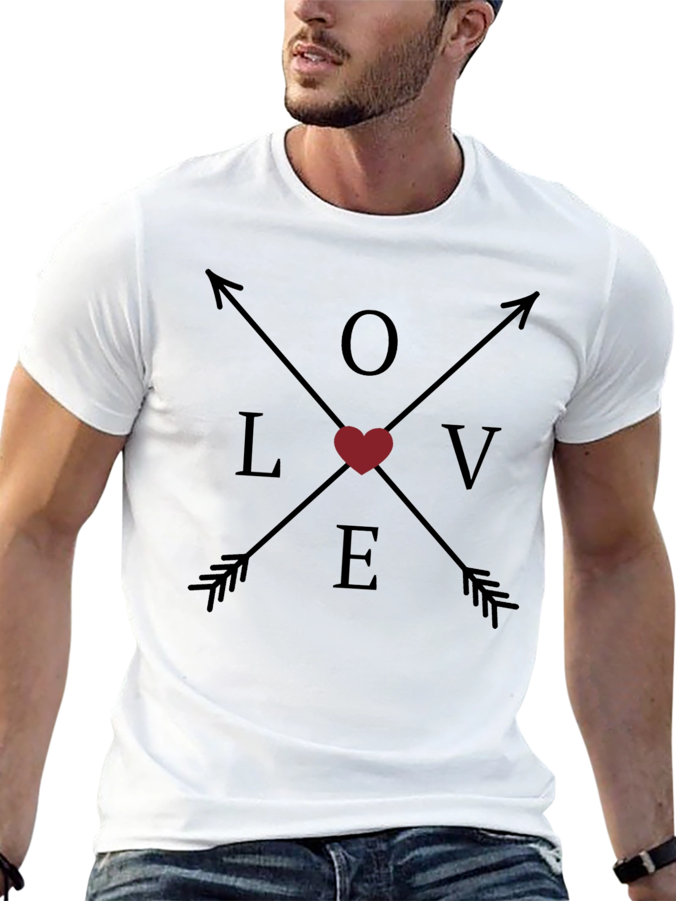Love Arrows Graphic Tee - Mens Black T-Shirt