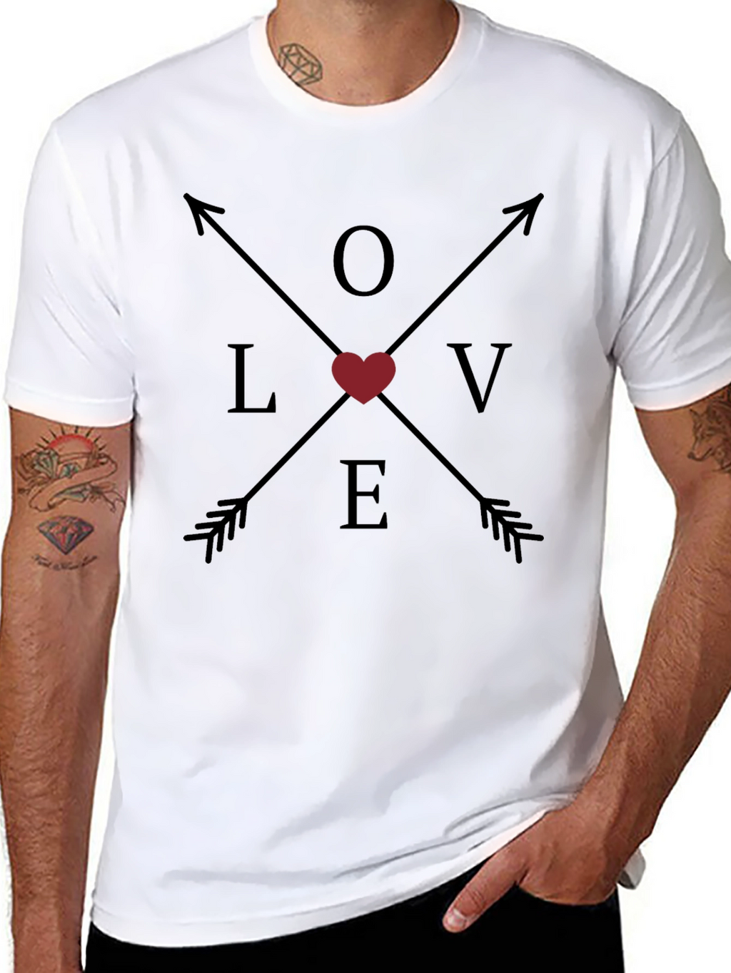 Love Arrows Graphic Tee - Mens Black T-Shirt