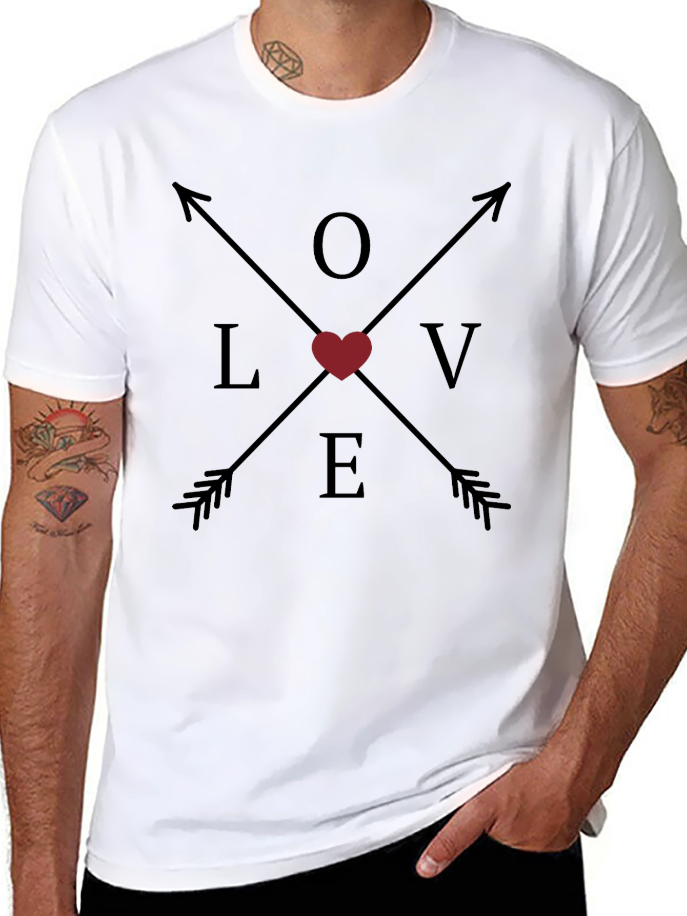 Love Arrows Graphic Tee - Mens Black T-Shirt