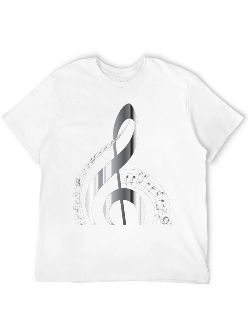 Musical Note Graphic Print Black T-Shirt