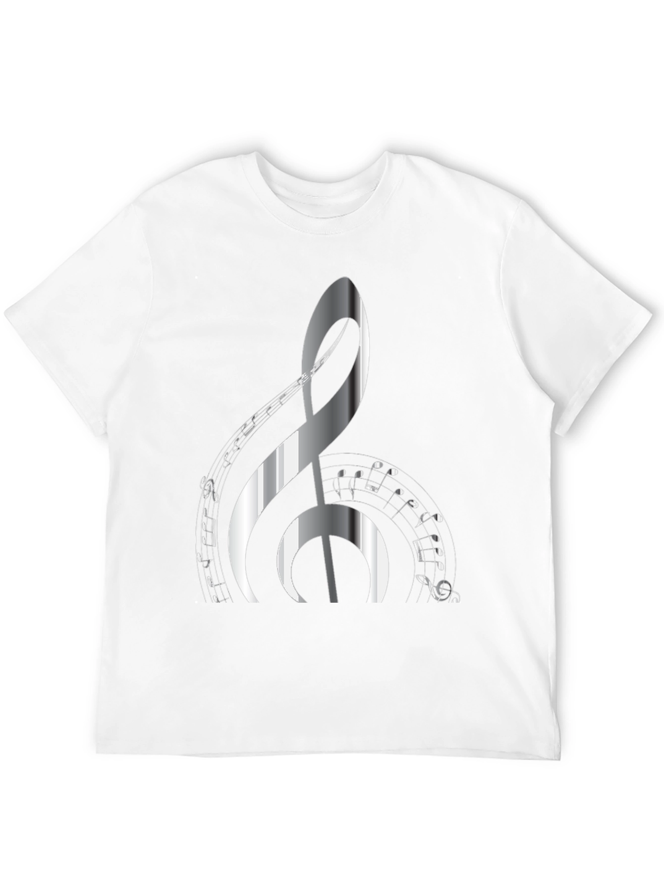 Musical Note Graphic Print Black T-Shirt