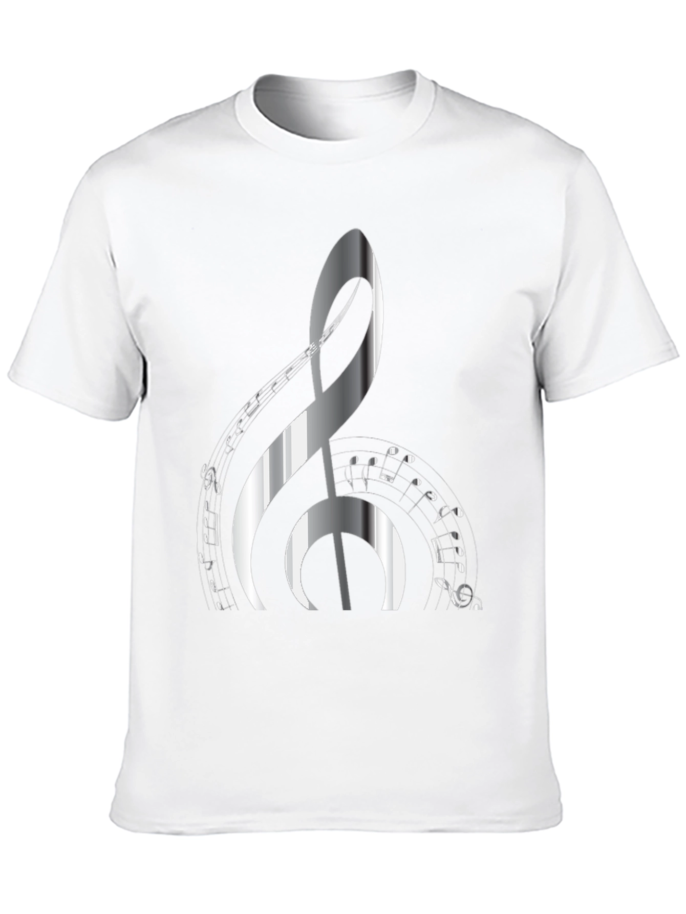 Musical Note Graphic Print Black T-Shirt