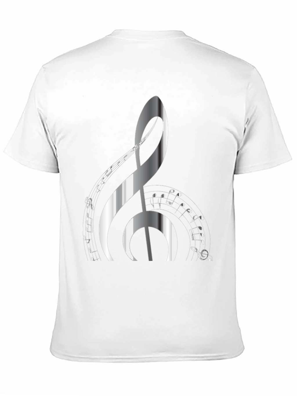 Musical Note Graphic Print Black T-Shirt