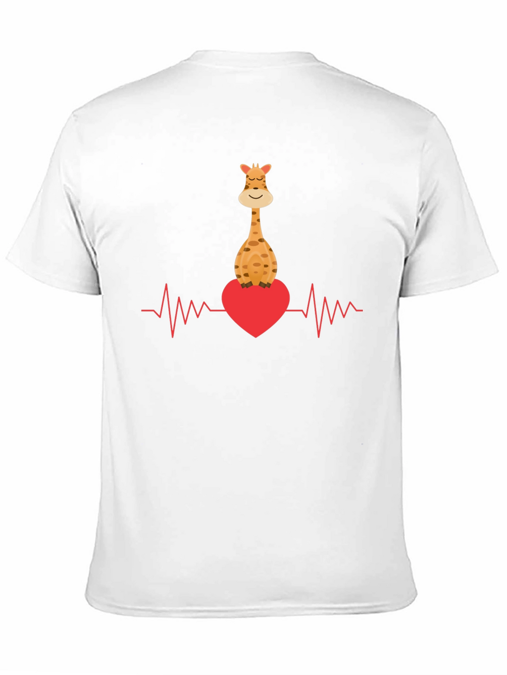 Giraffe Heartbeat Graphic Tee - Love Animals