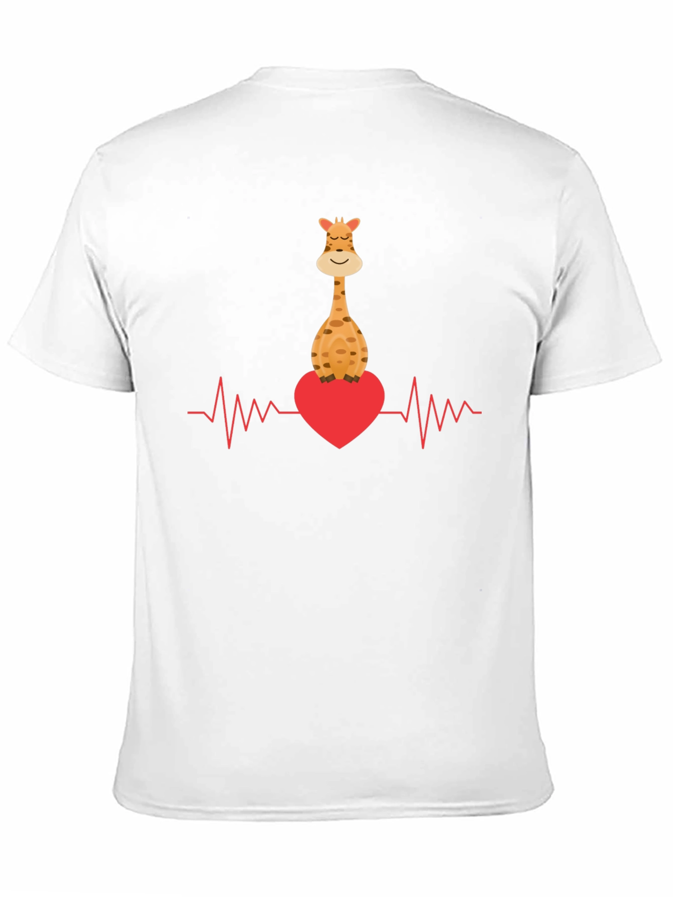 Giraffe Heartbeat Graphic Tee - Love Animals