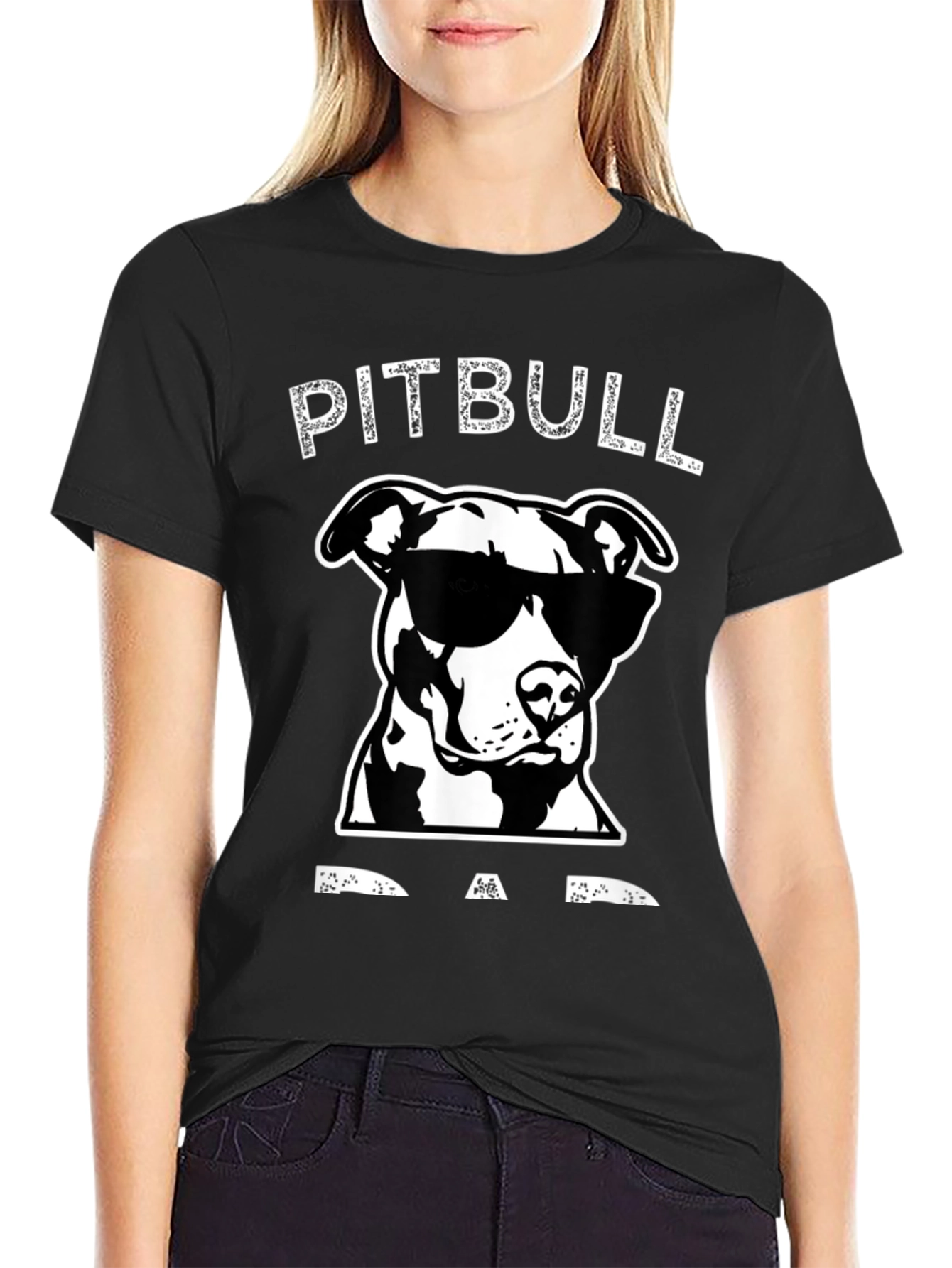 Pitbull Dad Graphic T-Shirt - Black
