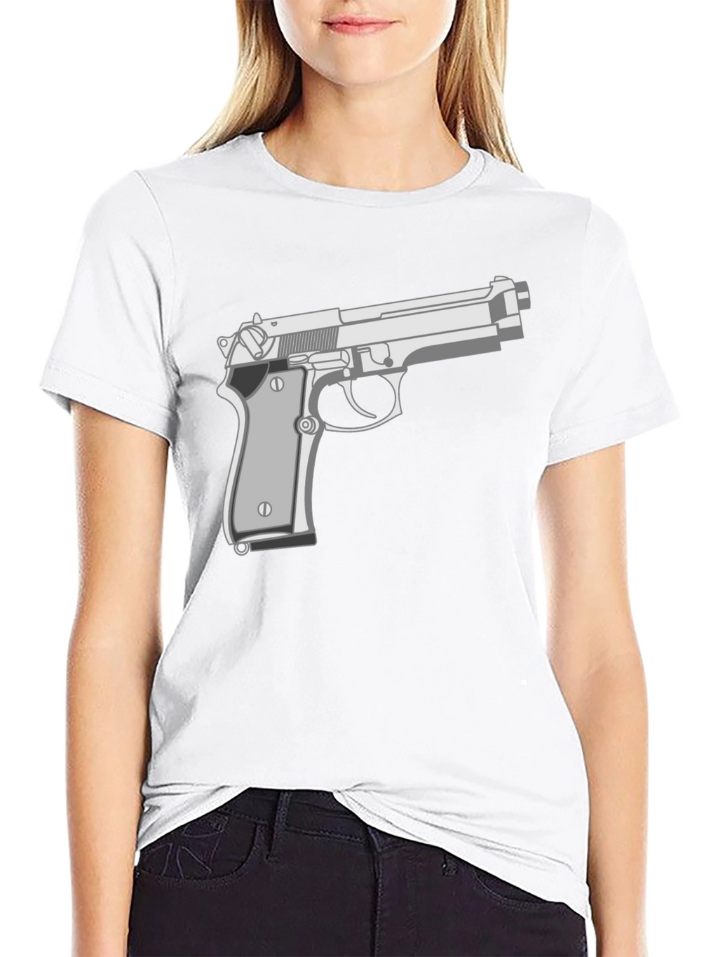 Black Gun Graphic Tee - Edgy Streetwear
