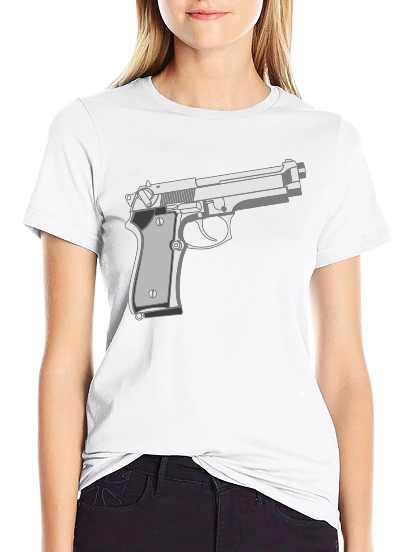Black Gun Graphic Tee - Edgy Streetwear