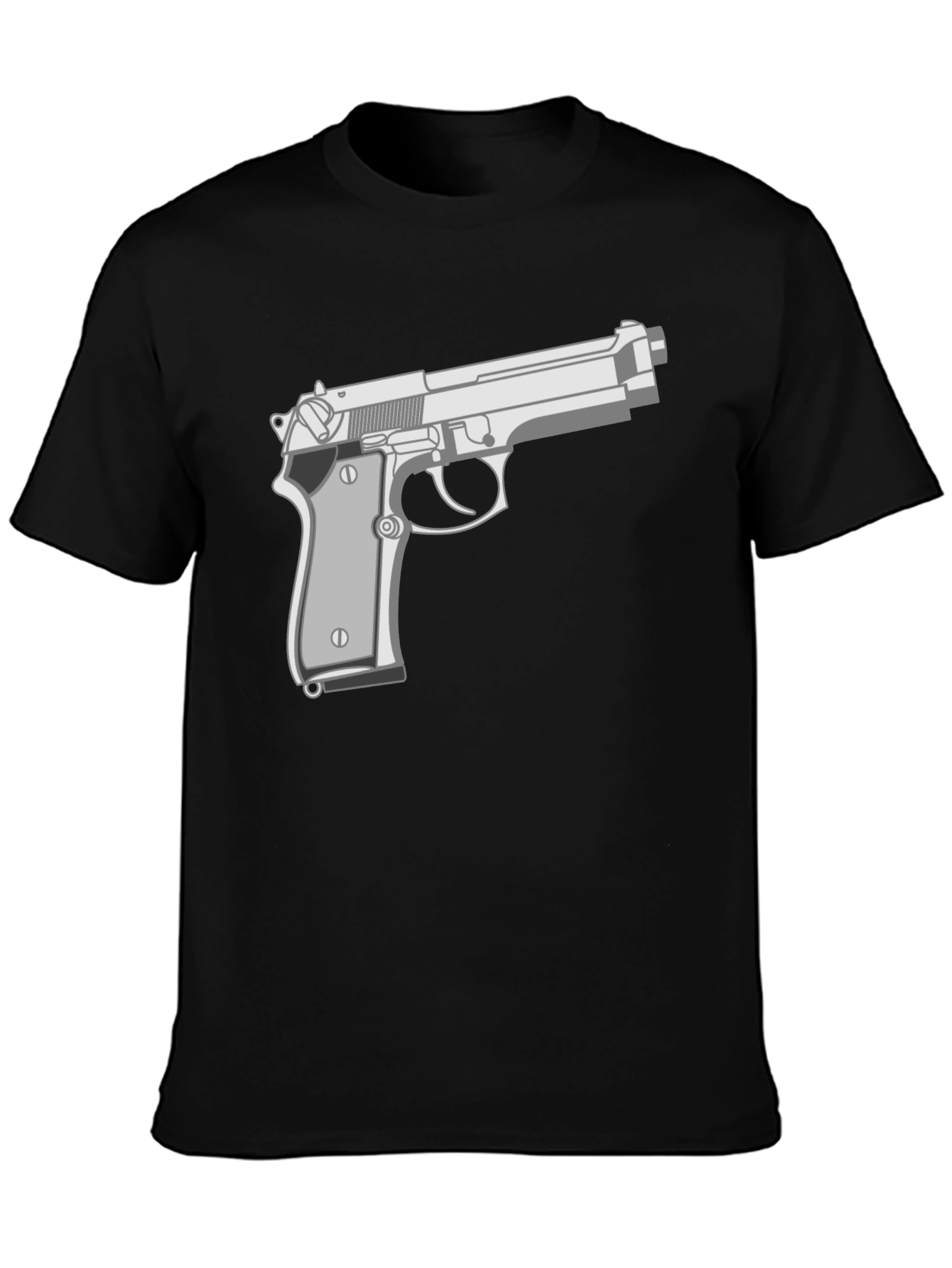 Black Gun Graphic Tee - Edgy Streetwear