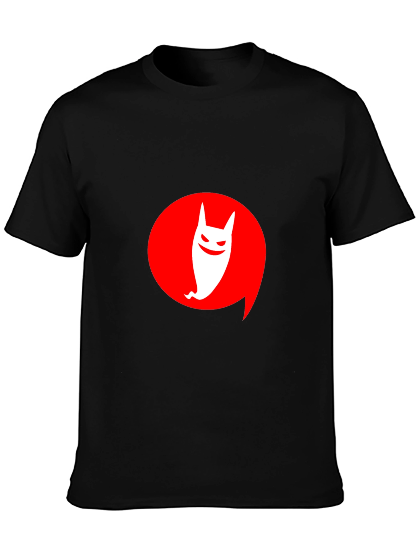 Modern Graphic Tee: Ghost in Red Circle