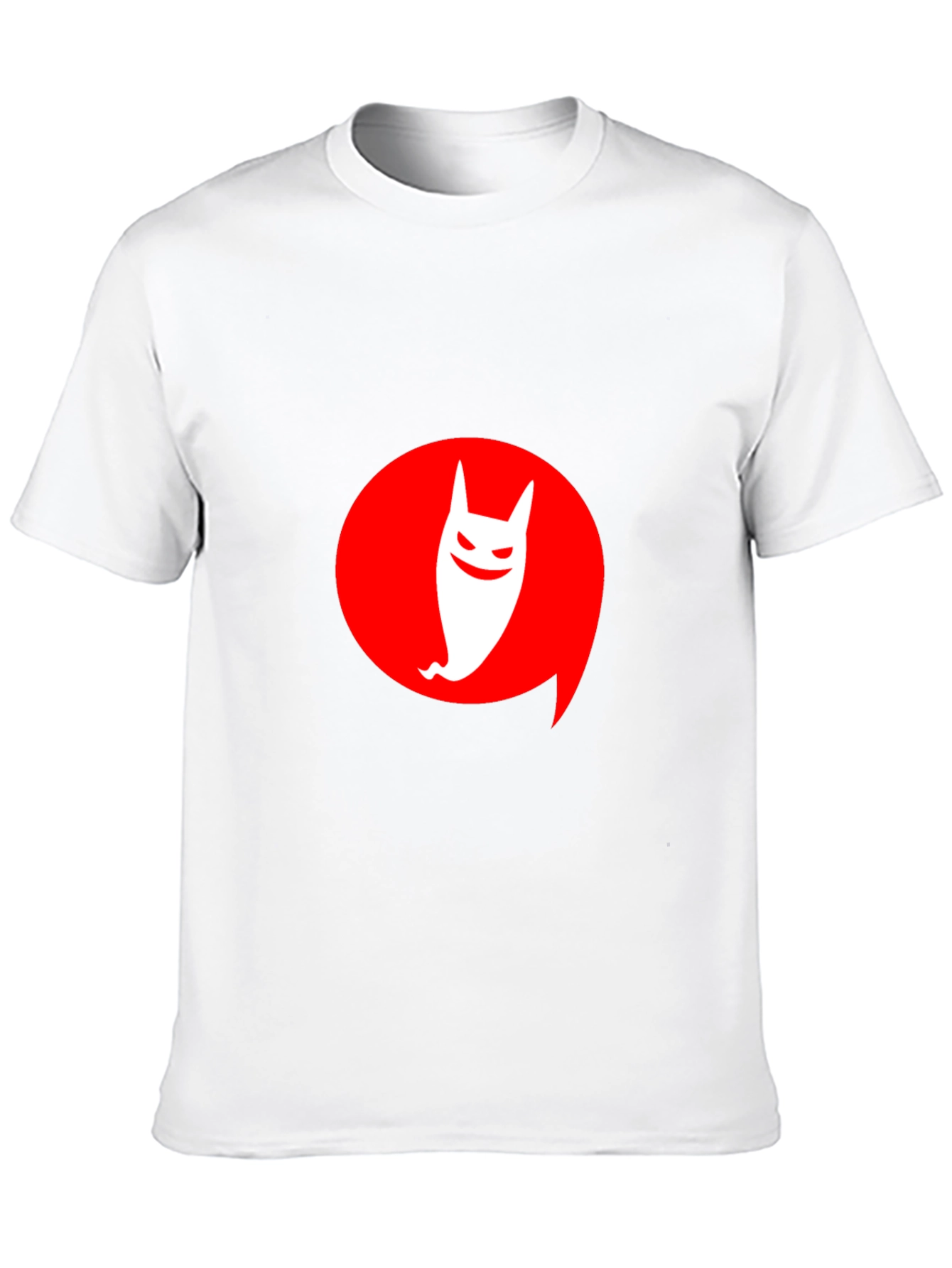 Modern Graphic Tee: Ghost in Red Circle