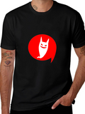 Modern Graphic Tee: Ghost in Red Circle