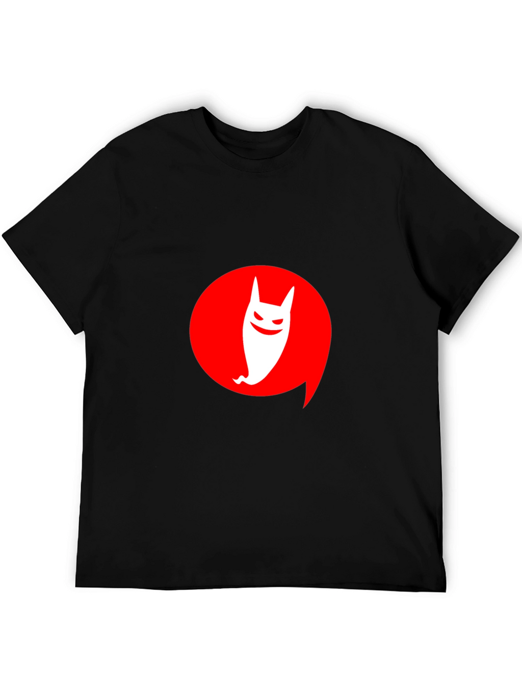 Modern Graphic Tee: Ghost in Red Circle