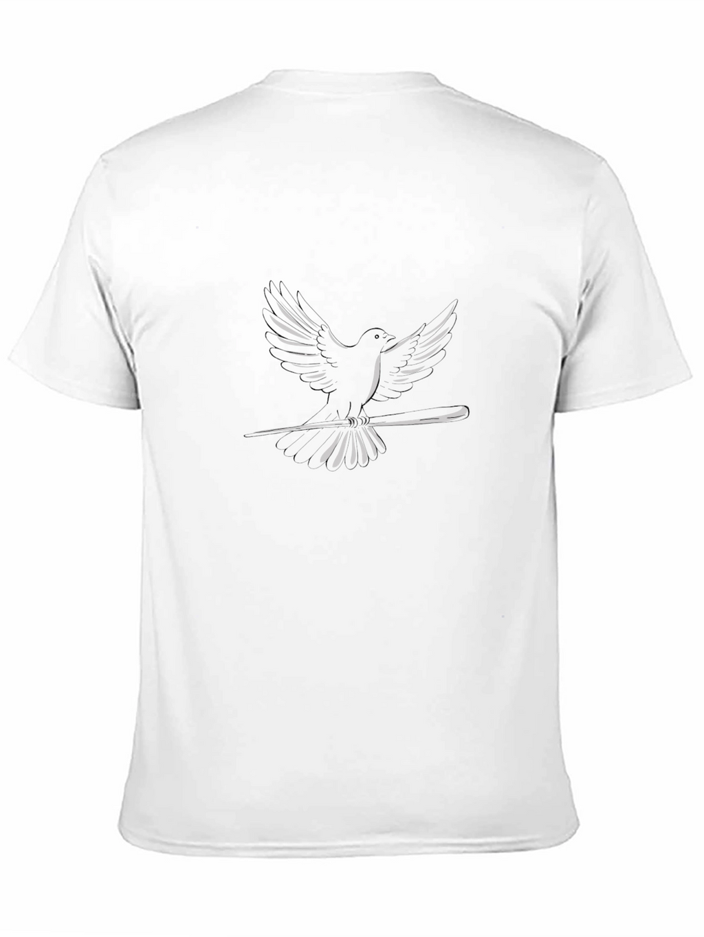 Dove on Branch Graphic Tee - Casual Black T-Shirt