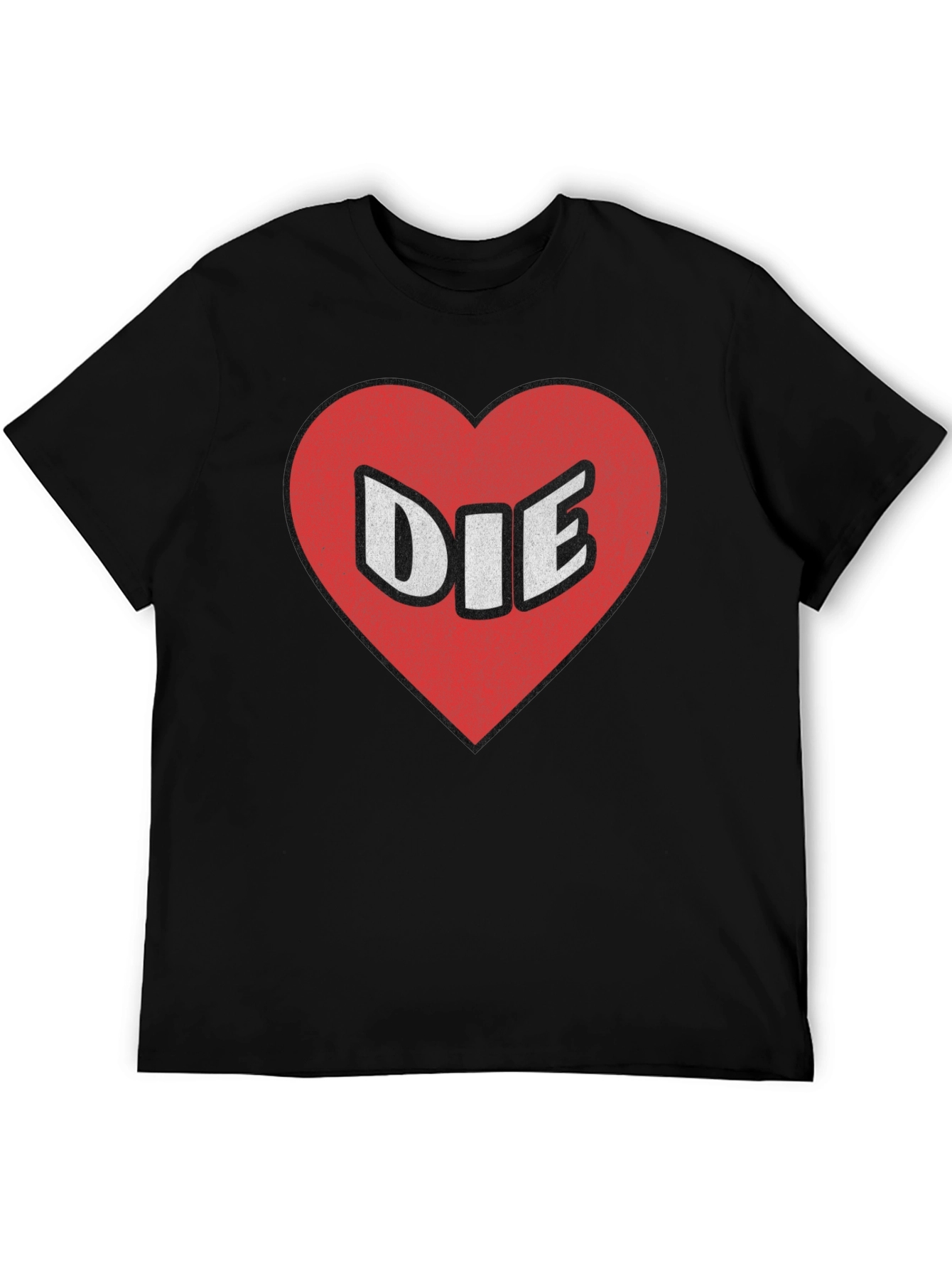 Humorous I Heart Die Graphic Print Tee