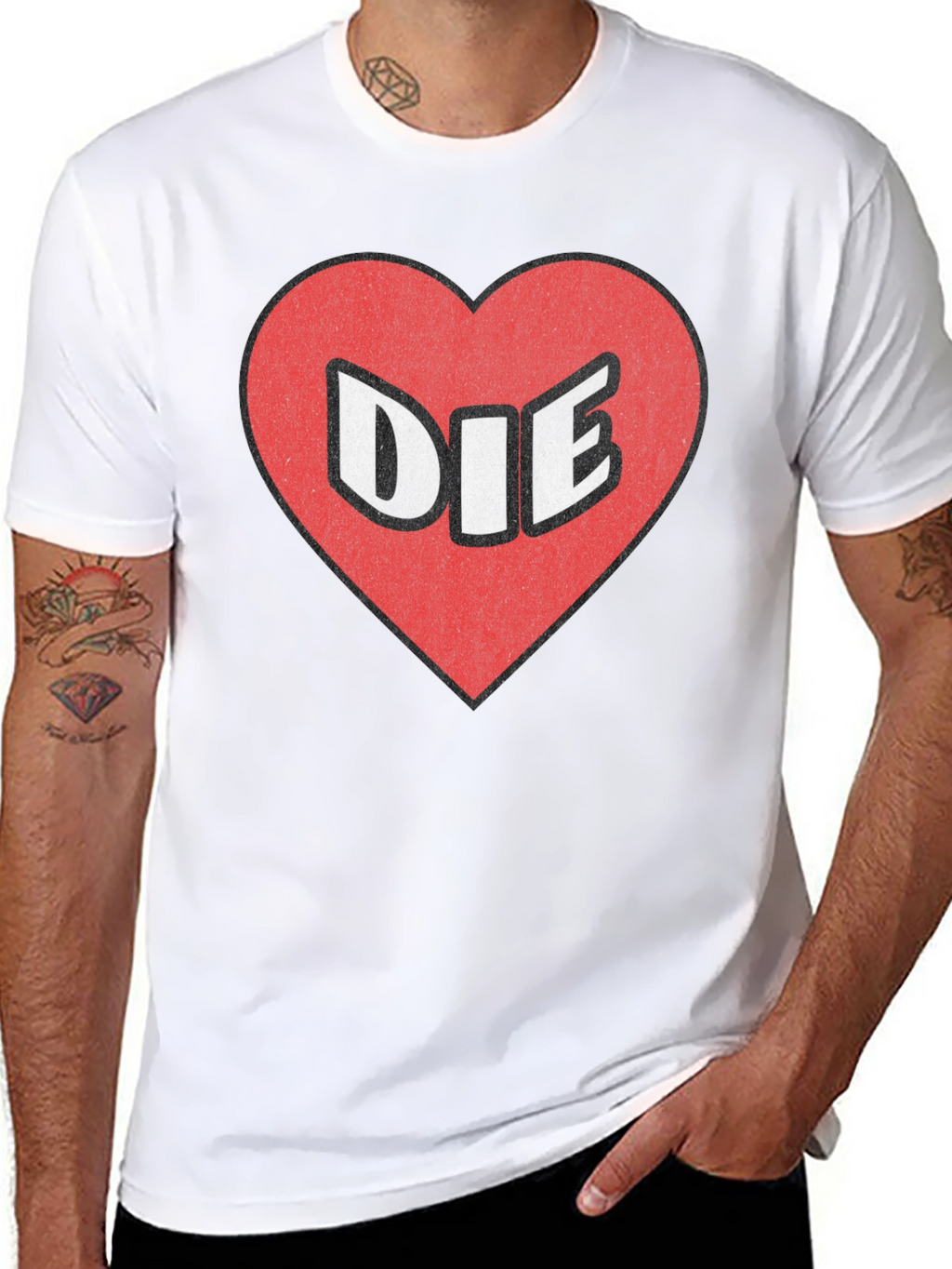 Humorous I Heart Die Graphic Print Tee