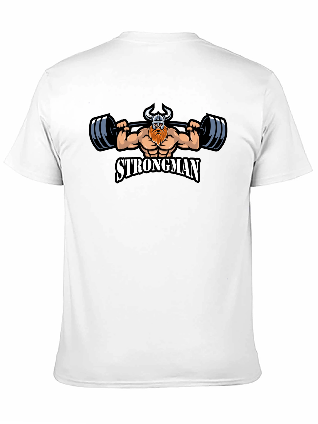 Strongman Viking Graphic Tee - Black Cotton T-Shirt