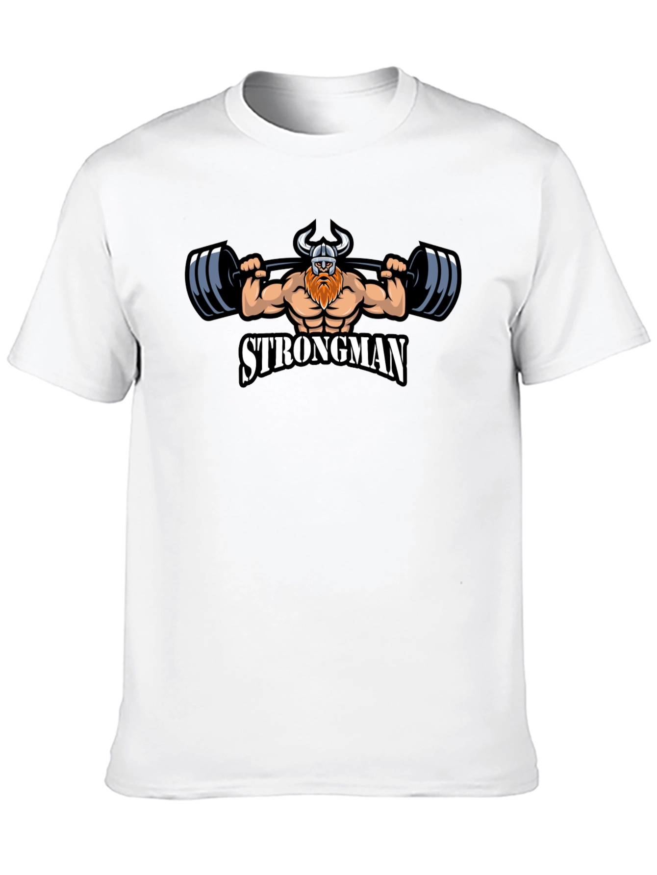 Strongman Viking Graphic Tee - Black Cotton T-Shirt