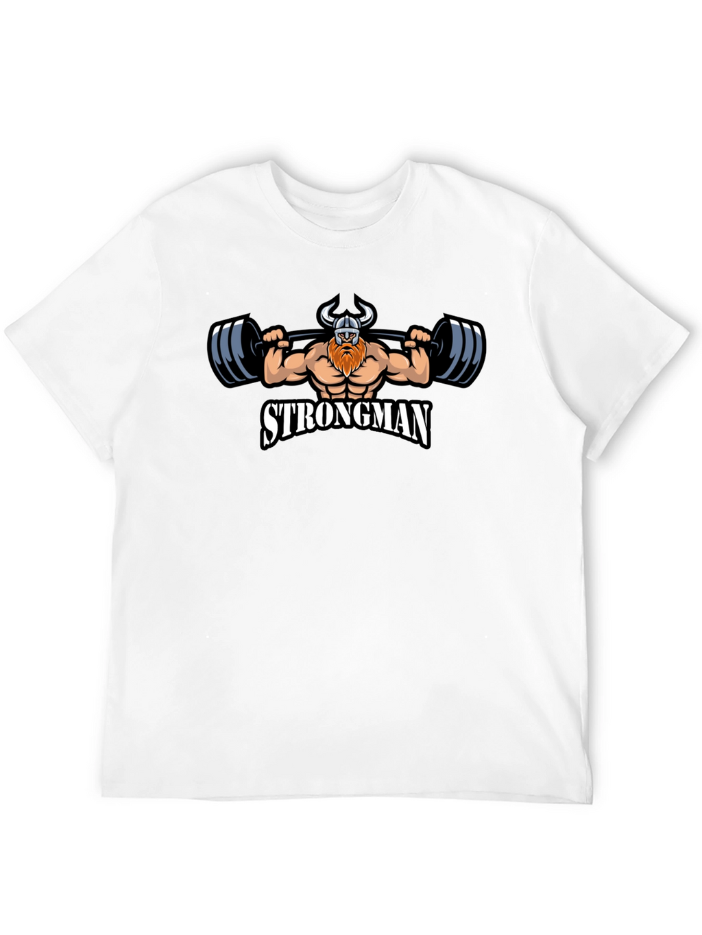 Strongman Viking Graphic Tee - Black Cotton T-Shirt