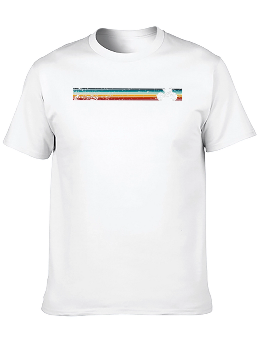 Retro Stripe Bike Graphic Tee - Cool Casual Style