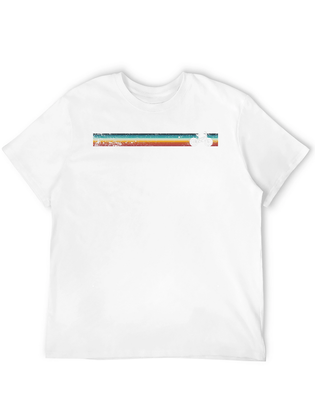 Retro Stripe Bike Graphic Tee - Cool Casual Style