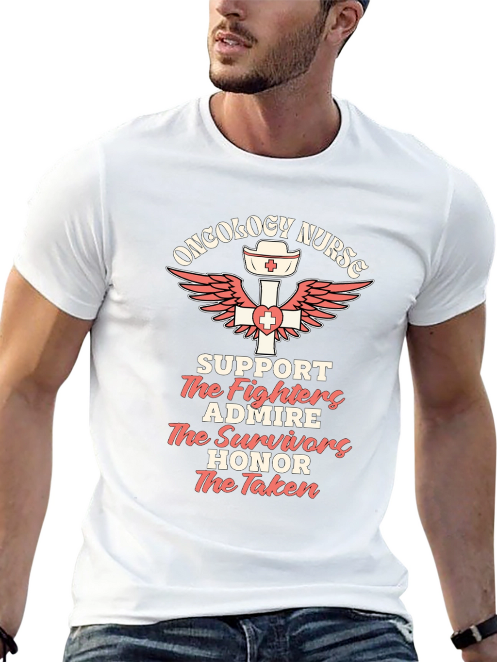 Oncology Nurse T-Shirt - Support Admire Honor