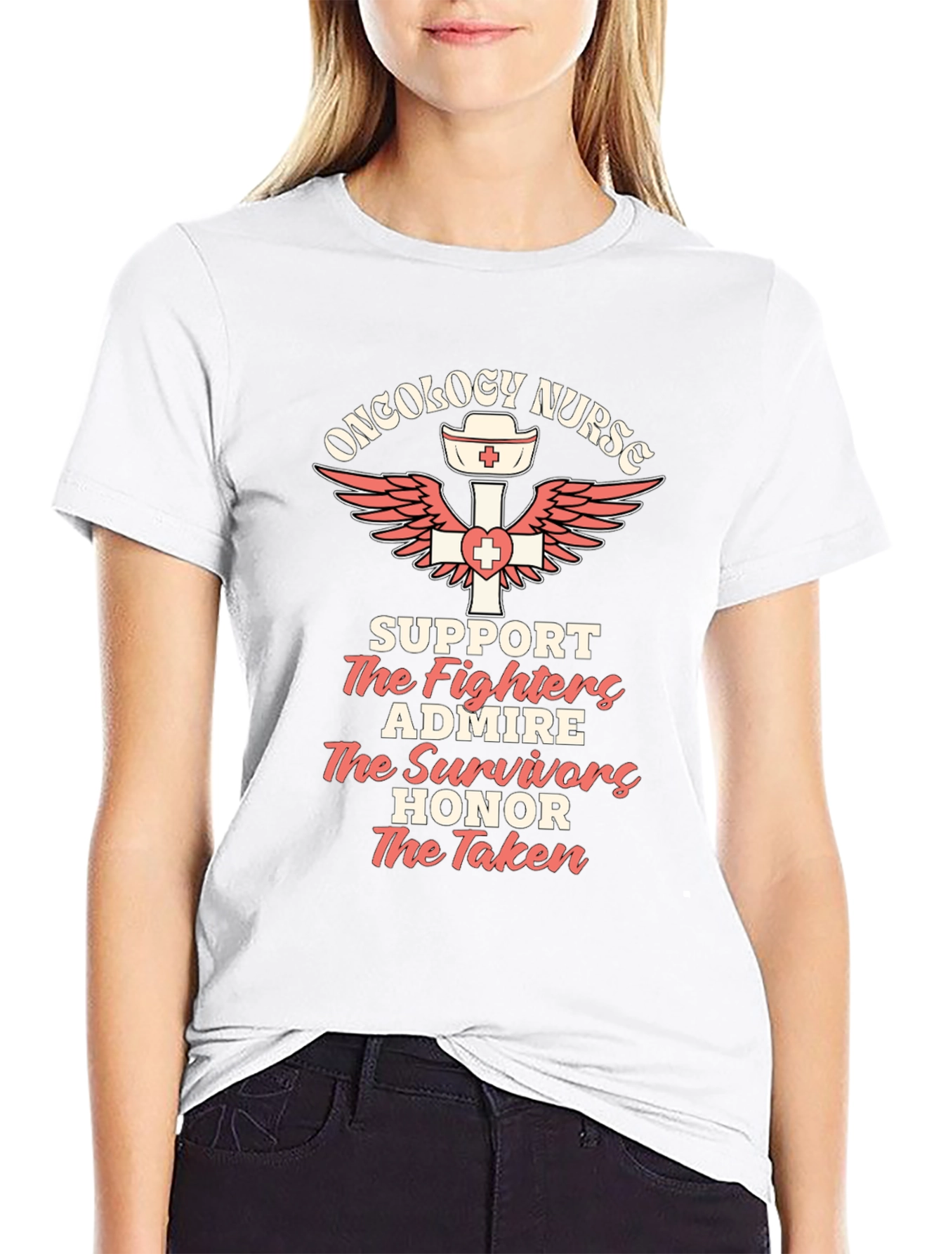 Oncology Nurse T-Shirt - Support Admire Honor