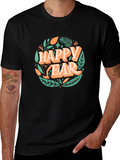 Happy Year Black T-Shirt - Festive Holiday Design