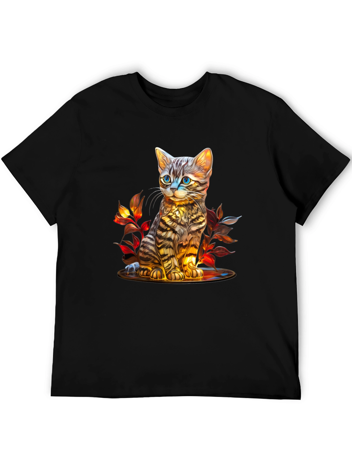 Whimsical Kitten Art T-Shirt - Soft Cotton Blend