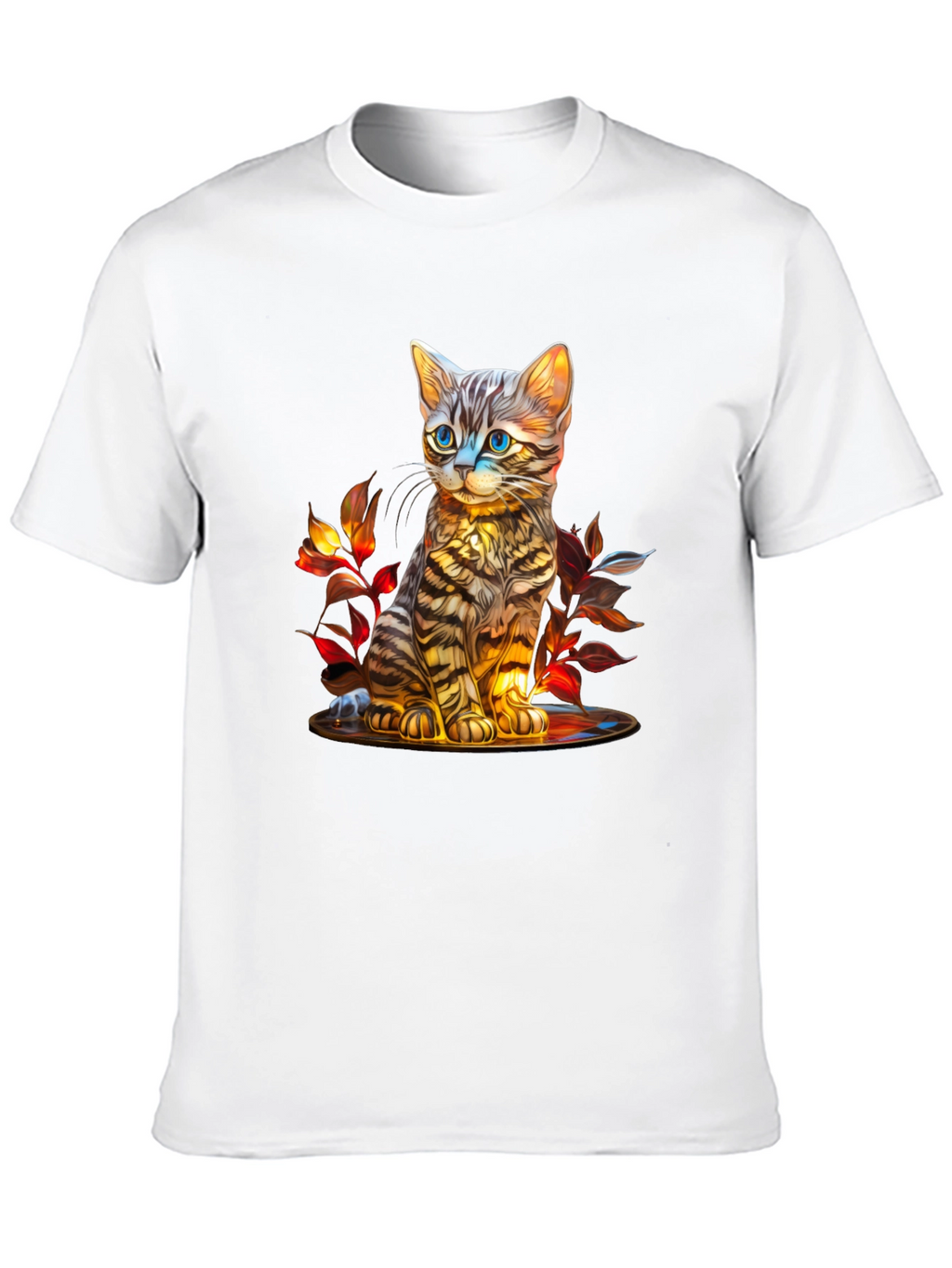 Whimsical Kitten Art T-Shirt - Soft Cotton Blend
