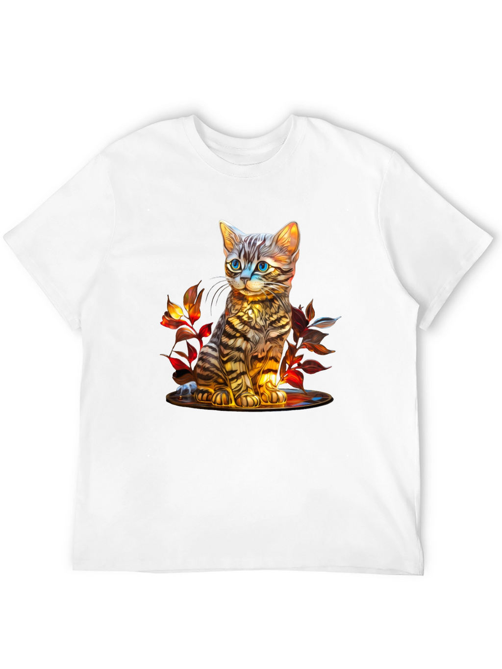 Whimsical Kitten Art T-Shirt - Soft Cotton Blend
