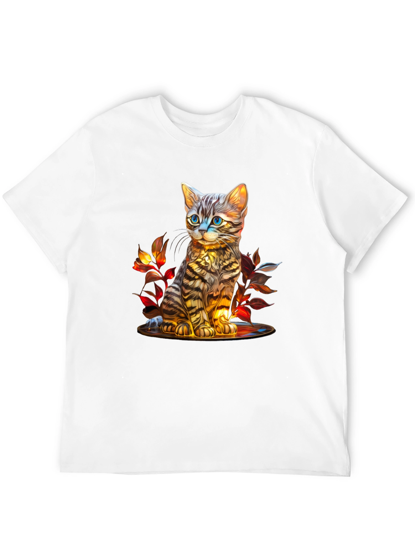 Whimsical Kitten Art T-Shirt - Soft Cotton Blend