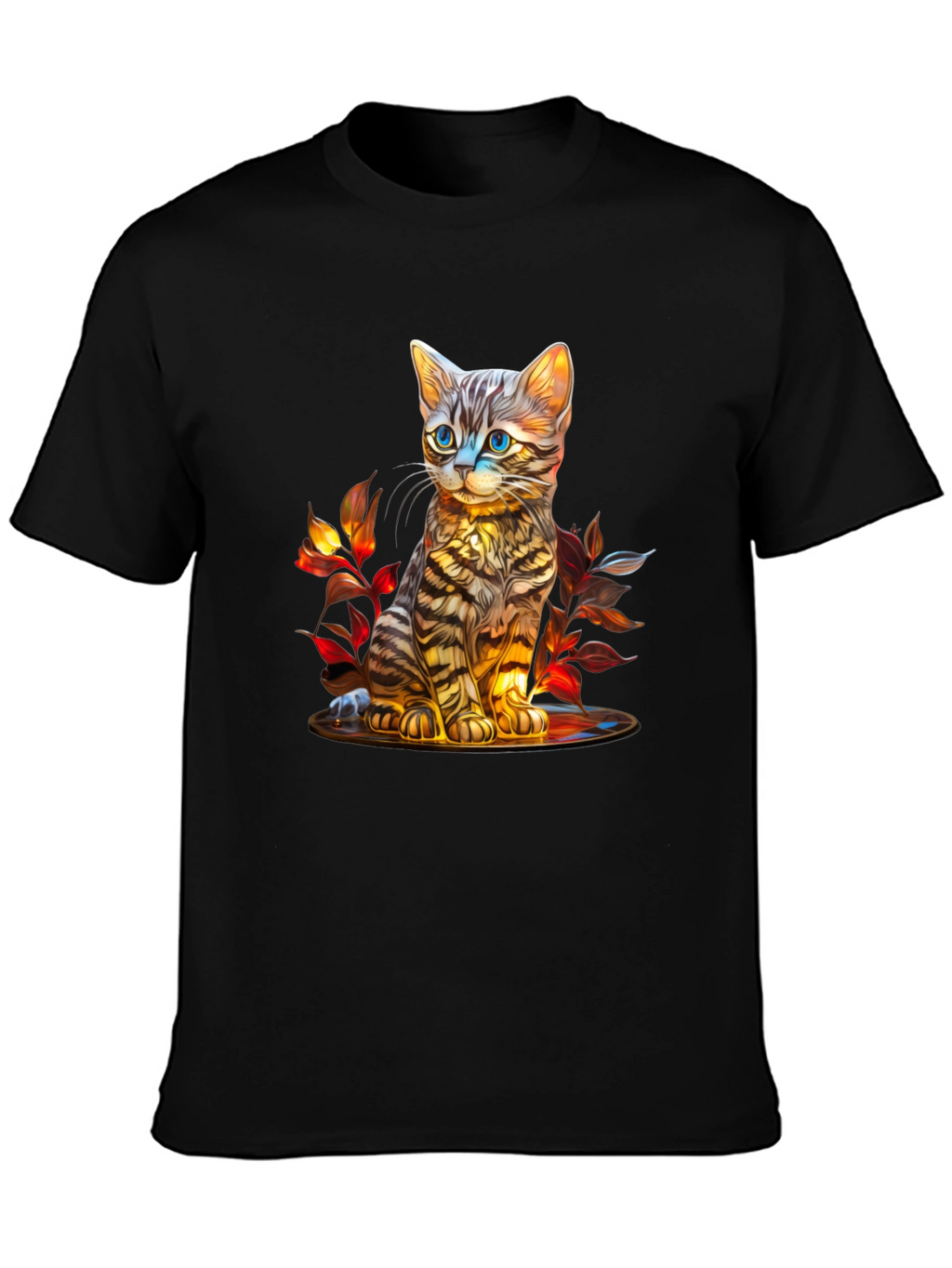 Whimsical Kitten Art T-Shirt - Soft Cotton Blend