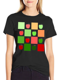 Geometric Apple Pattern T-Shirt