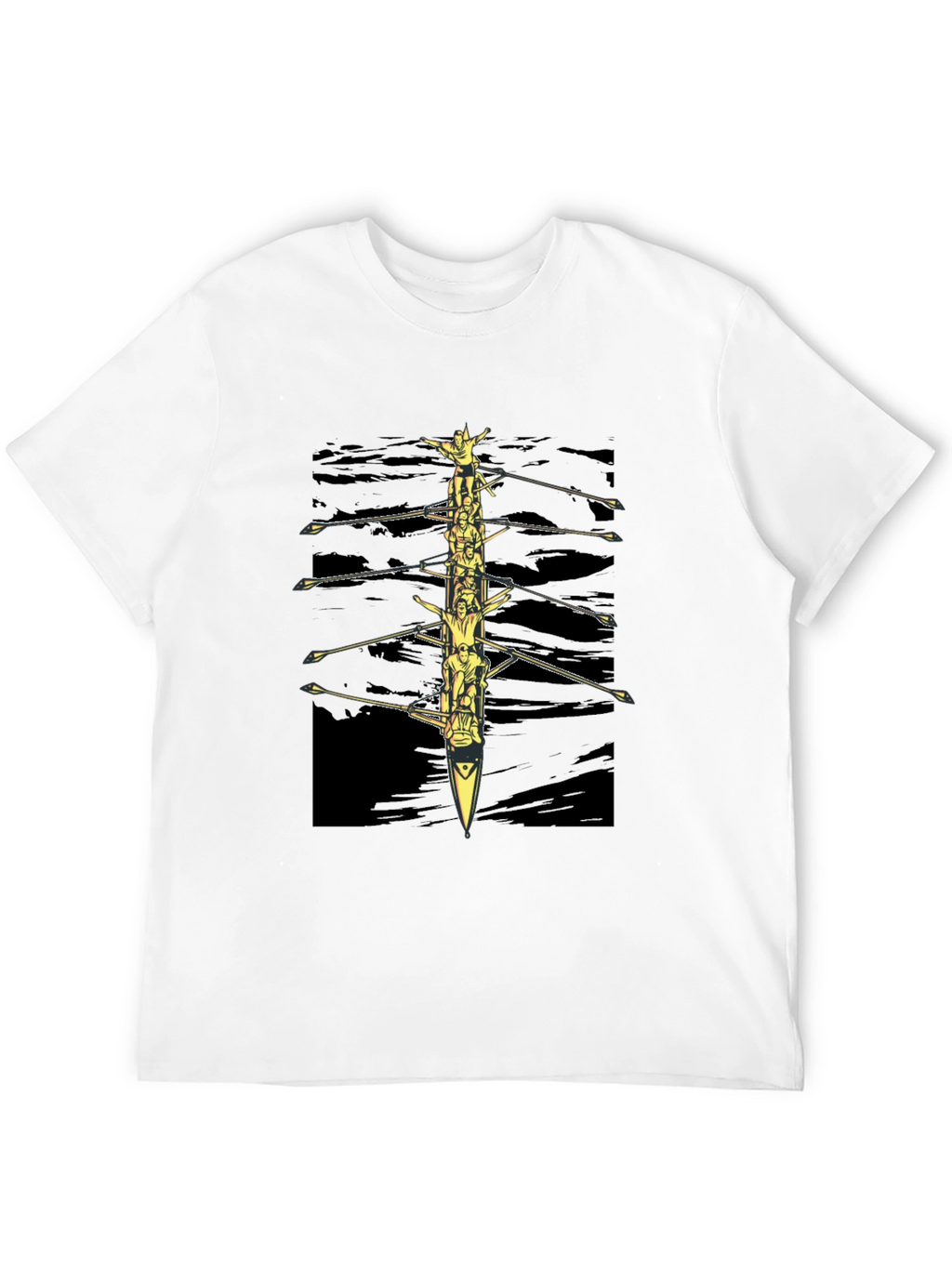 Rowing Team Graphic Tee - Black Crewneck T-Shirt