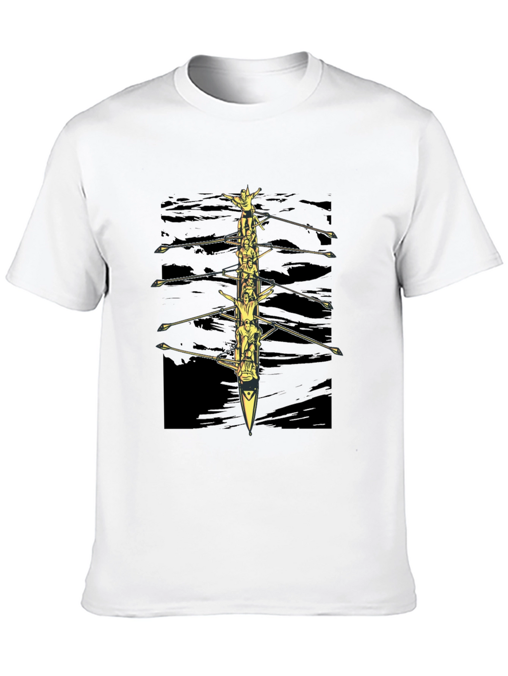 Rowing Team Graphic Tee - Black Crewneck T-Shirt