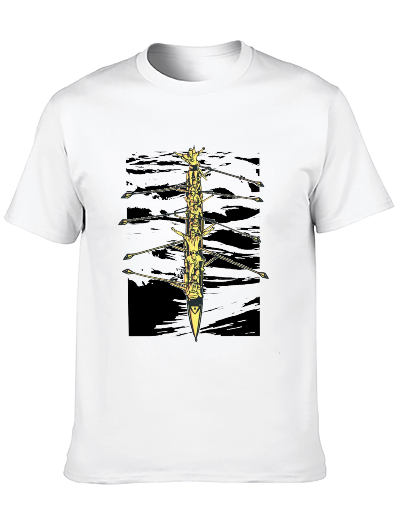 Rowing Team Graphic Tee - Black Crewneck T-Shirt