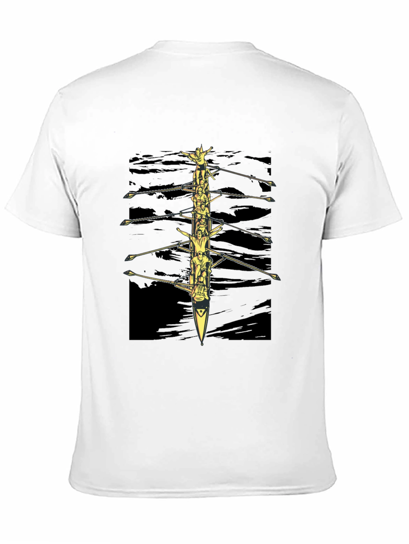 Rowing Team Graphic Tee - Black Crewneck T-Shirt